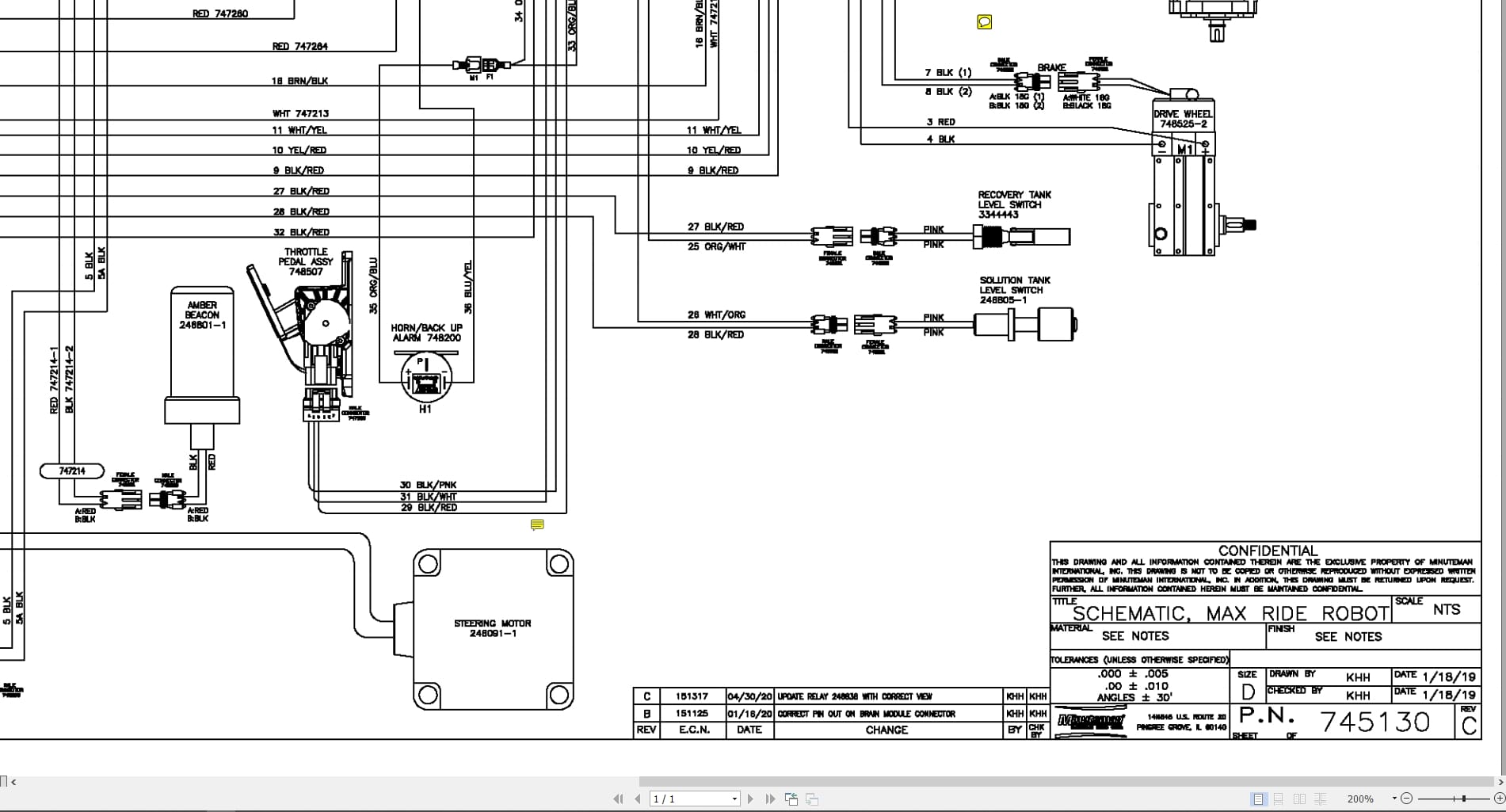 Minuteman Sweeper Max Ride Robot Electrical Schematic 745130 (1)