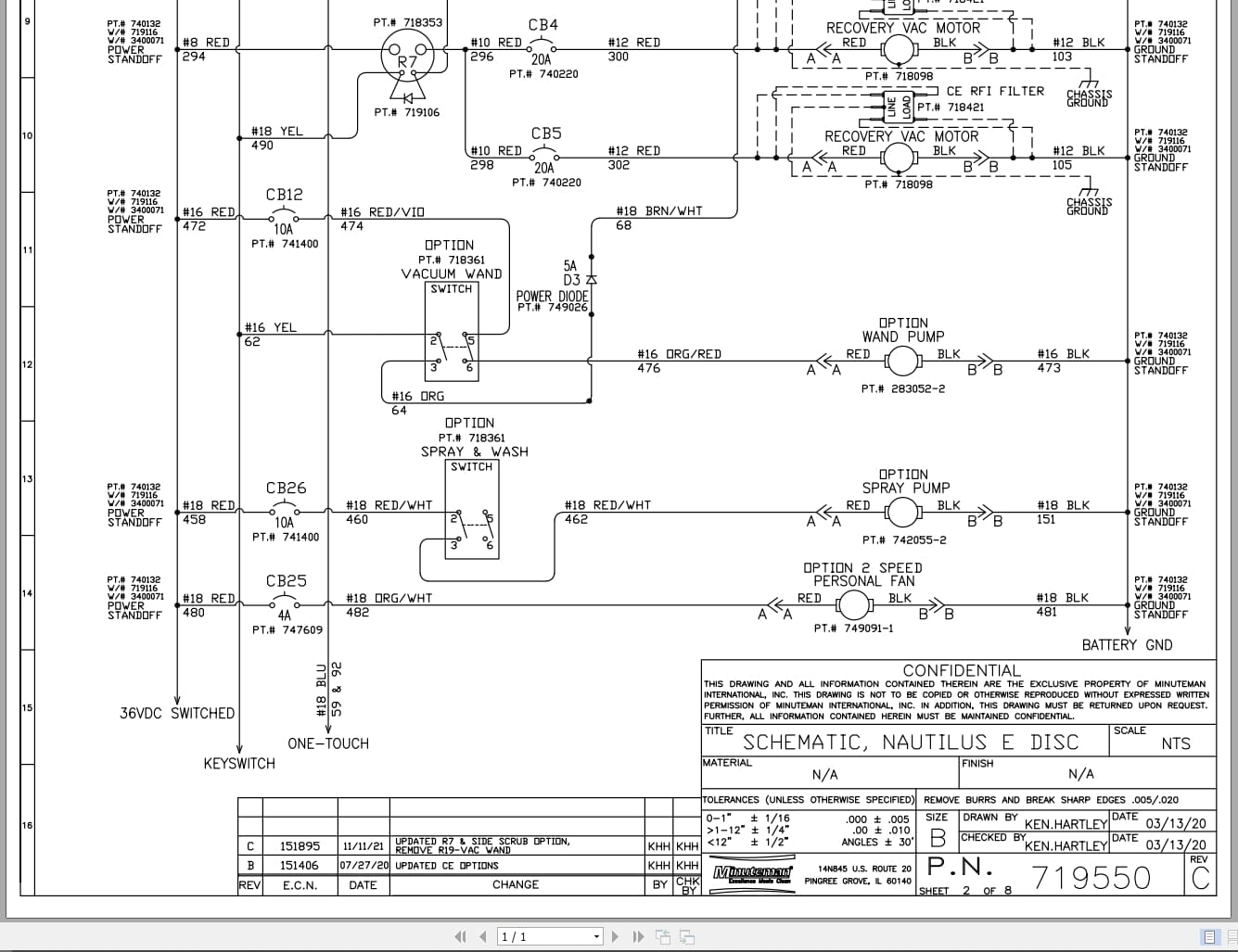 Minuteman Sweeper Nautilus E Disc Electrical Schematic 719550 2021 (2)