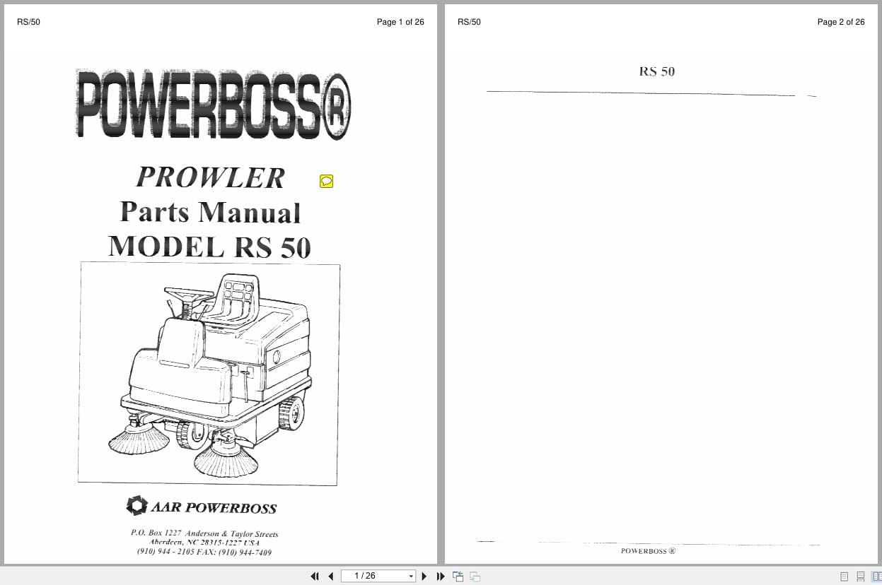 Minuteman Sweeper Prowler RS50 Parts Manual Wiring Diagram (1)