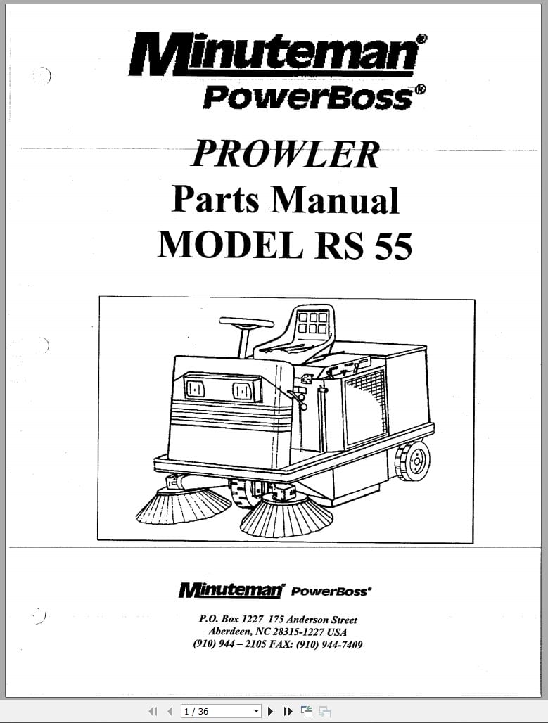 Minuteman Sweeper Prowler RS55 Parts Manual (1)