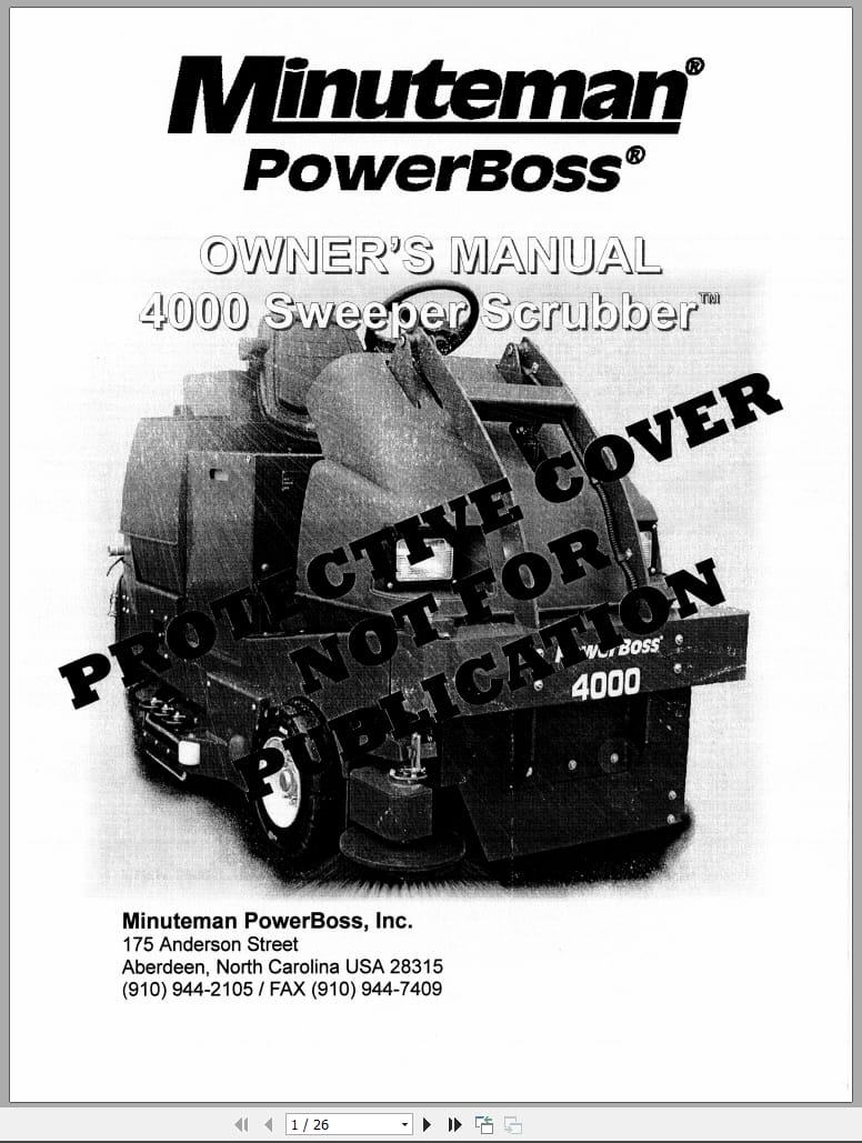 Minuteman Sweeper Scrubber 4000 Owners Parts Manual Wiring Diagram (1)