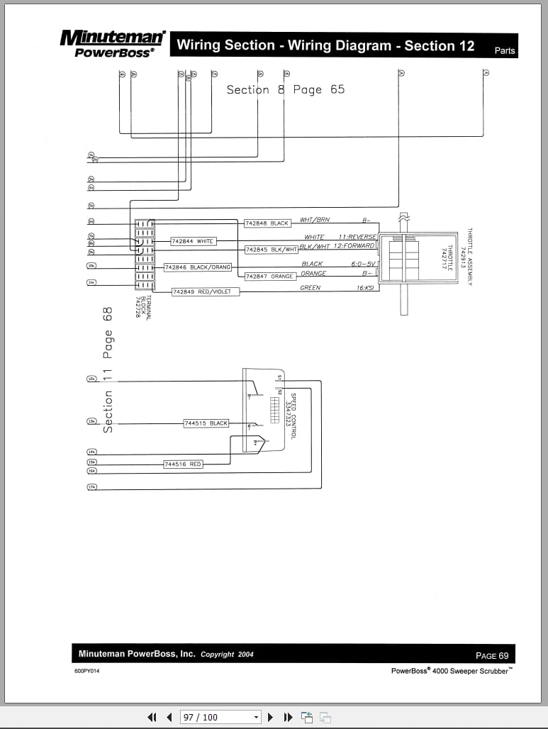 Minuteman Sweeper Scrubber 4000 Owners Parts Manual Wiring Diagram (4)