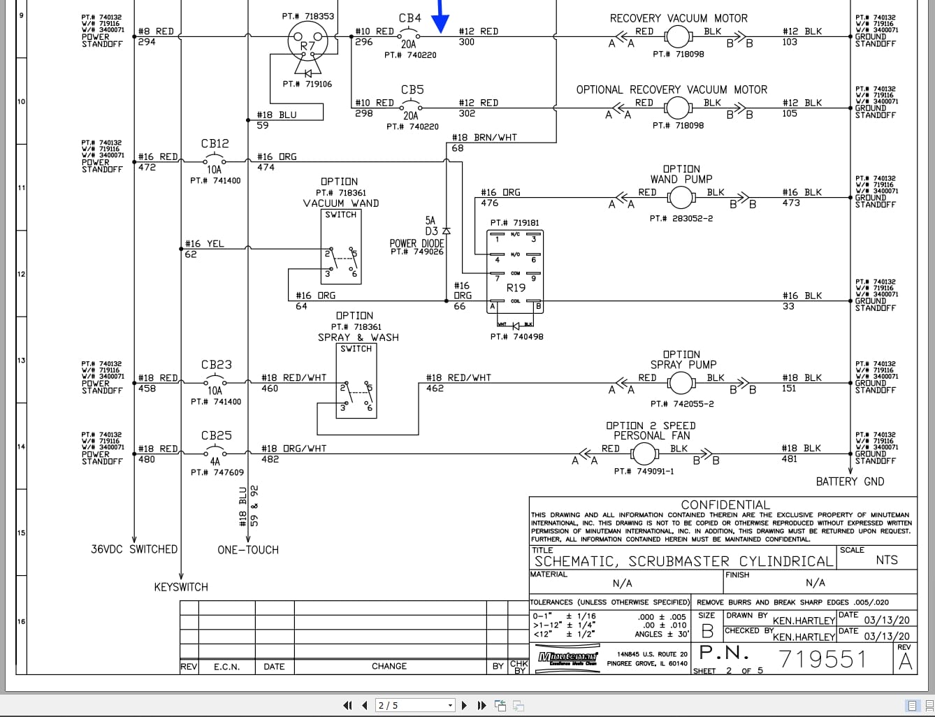 Minuteman Sweeper Scrubmaster Cylindrical Electrical Schematic 719551 2020 (2)