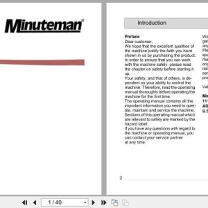 Minuteman Sweepers Walk Behind Kleen Sweep 25W 625821 Instruction Manual 88 10 2853 (1)