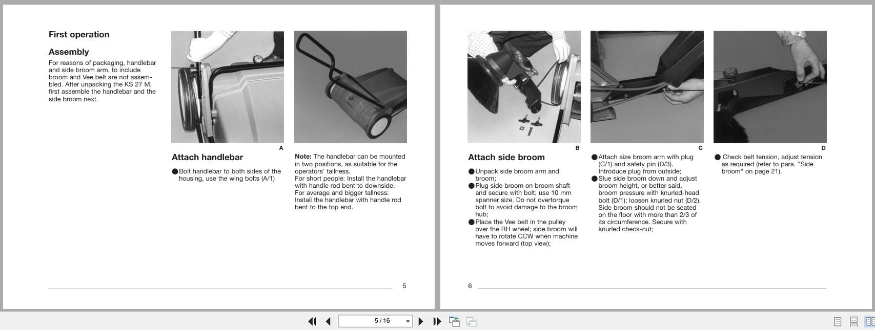 Minuteman Sweepers Walk Behind Kleensweep 27M Instruction Manual 88 10 2752 (2)