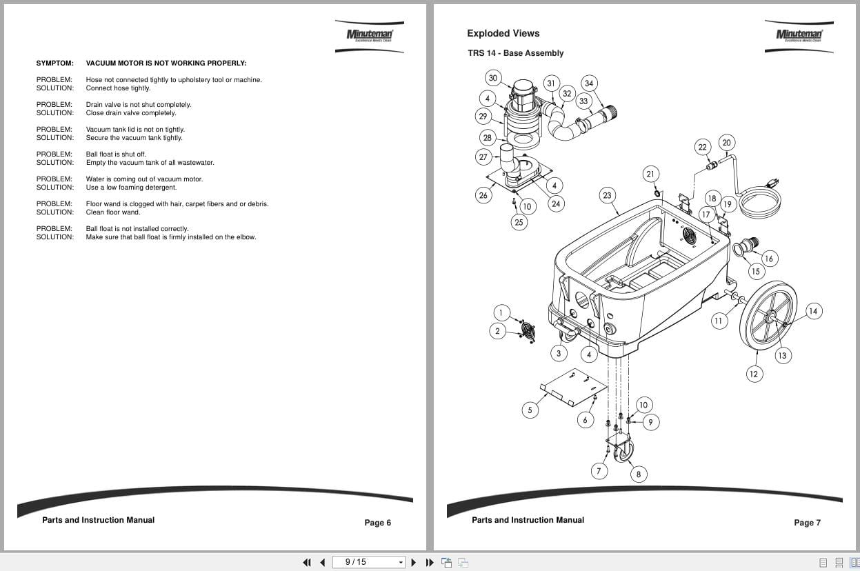 Minuteman Total Recovery System TRS14 Parts Instruction Manual (3)