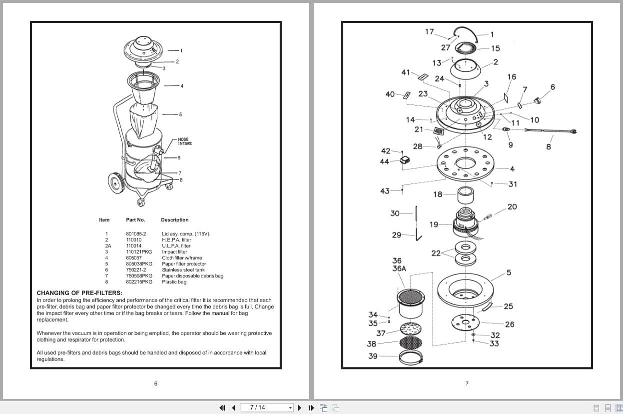 Minuteman Vacuum C83918 00 Stainless Steel Operation Service Parts 987846 2 2002 (2)