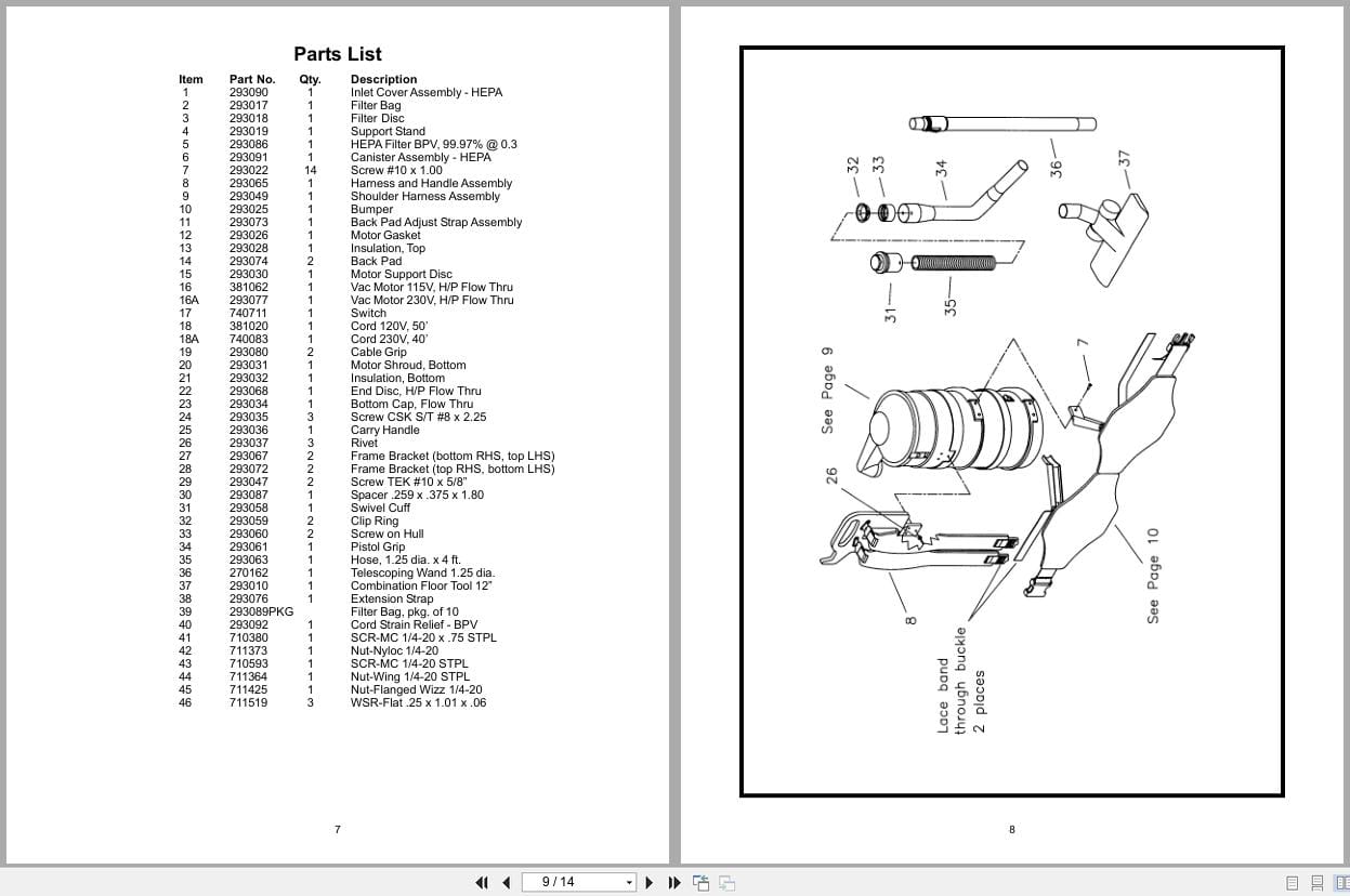Minuteman Vacuum C84790 00 C84790 01 C84790 01CE Operation Service Parts 987247 2003 (2)