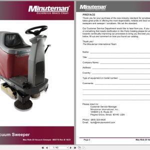 Minuteman Vacuum Sweeper Max Ride 20 MR20SW MR20SWQP Parts Manual 988770 (1)