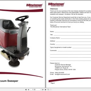 Minuteman Vacuum Sweeper Max Ride 20 Parts Manual (1)