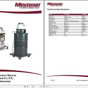 Minuteman Vacuums X705 C87515 03 C87555 01 Parts And Instruction Manual 988724 2017 (1)