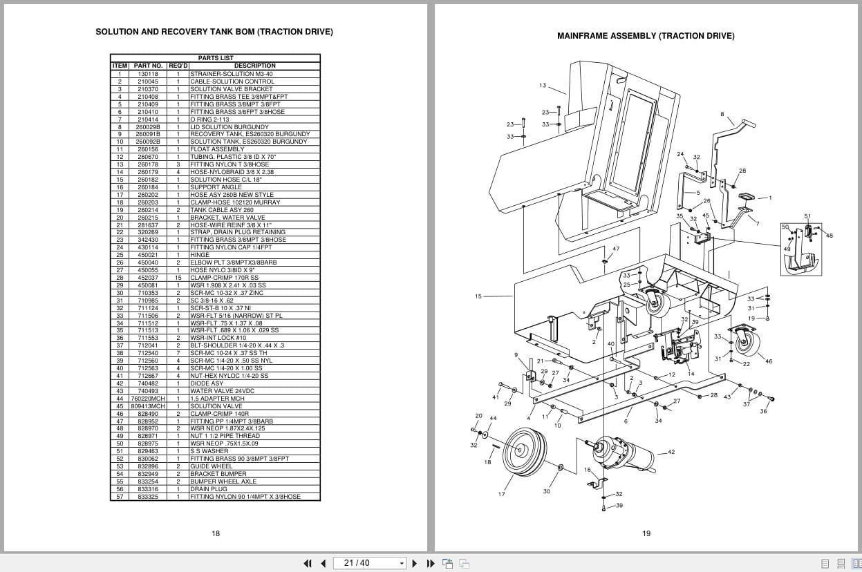 Minuteman Walk Behind Scrubber E260 ES260 Operation Service Parts Instructions Manual (3)