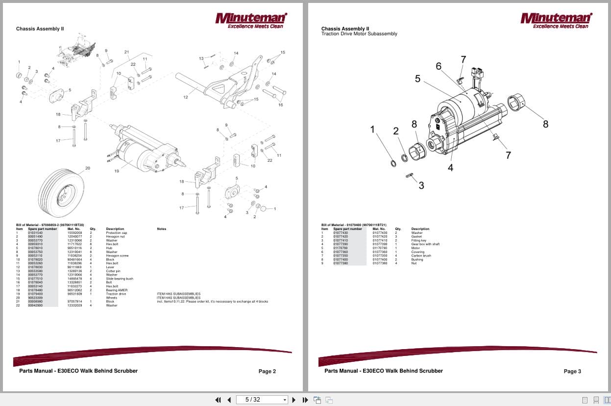 Minuteman Walk Behind Scrubber E30ECO Parts Manual (2)