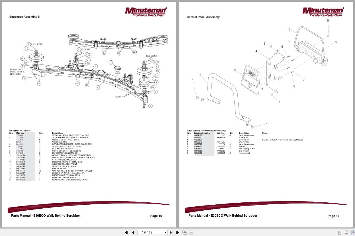 Minuteman Walk Behind Scrubber E30ECO Parts Manual (3)