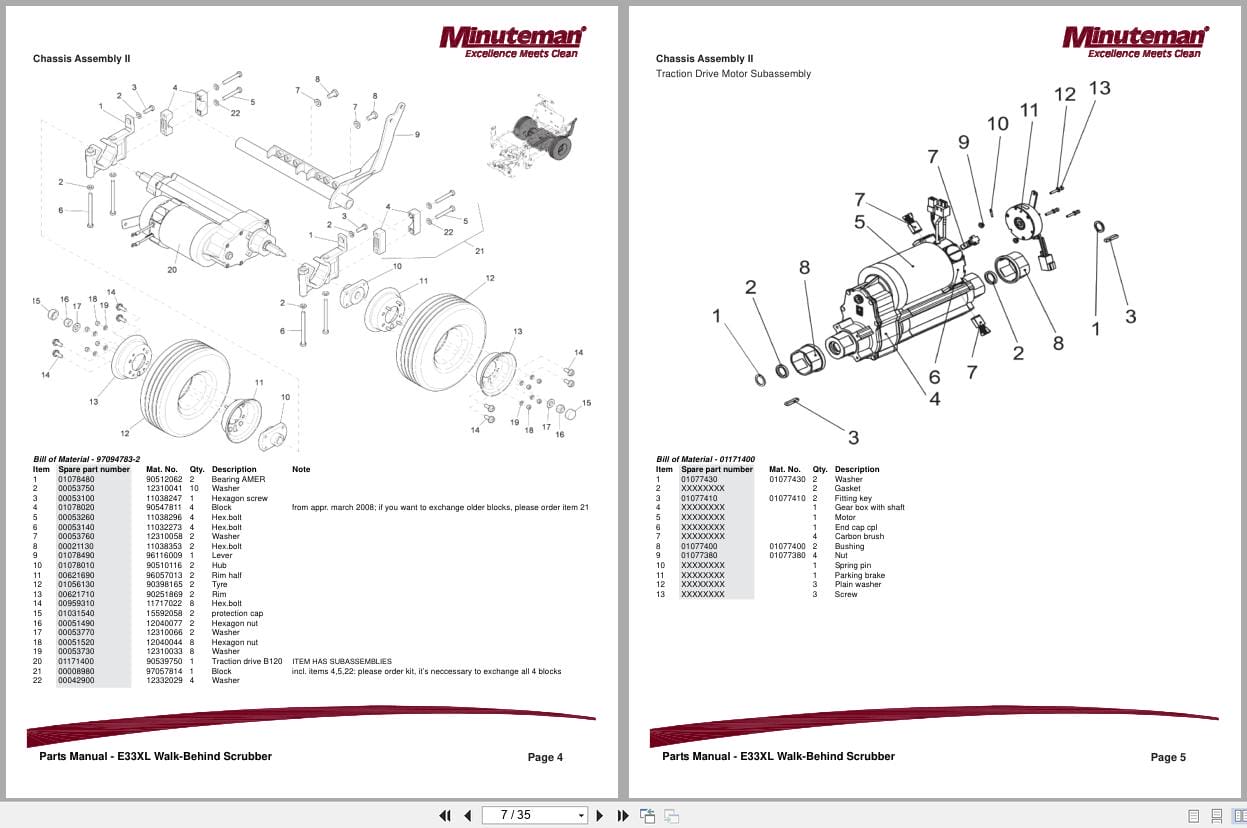 Minuteman Walk Behind Scrubber E33XL Parts Manual And Electrical Wiring Diagram (2)