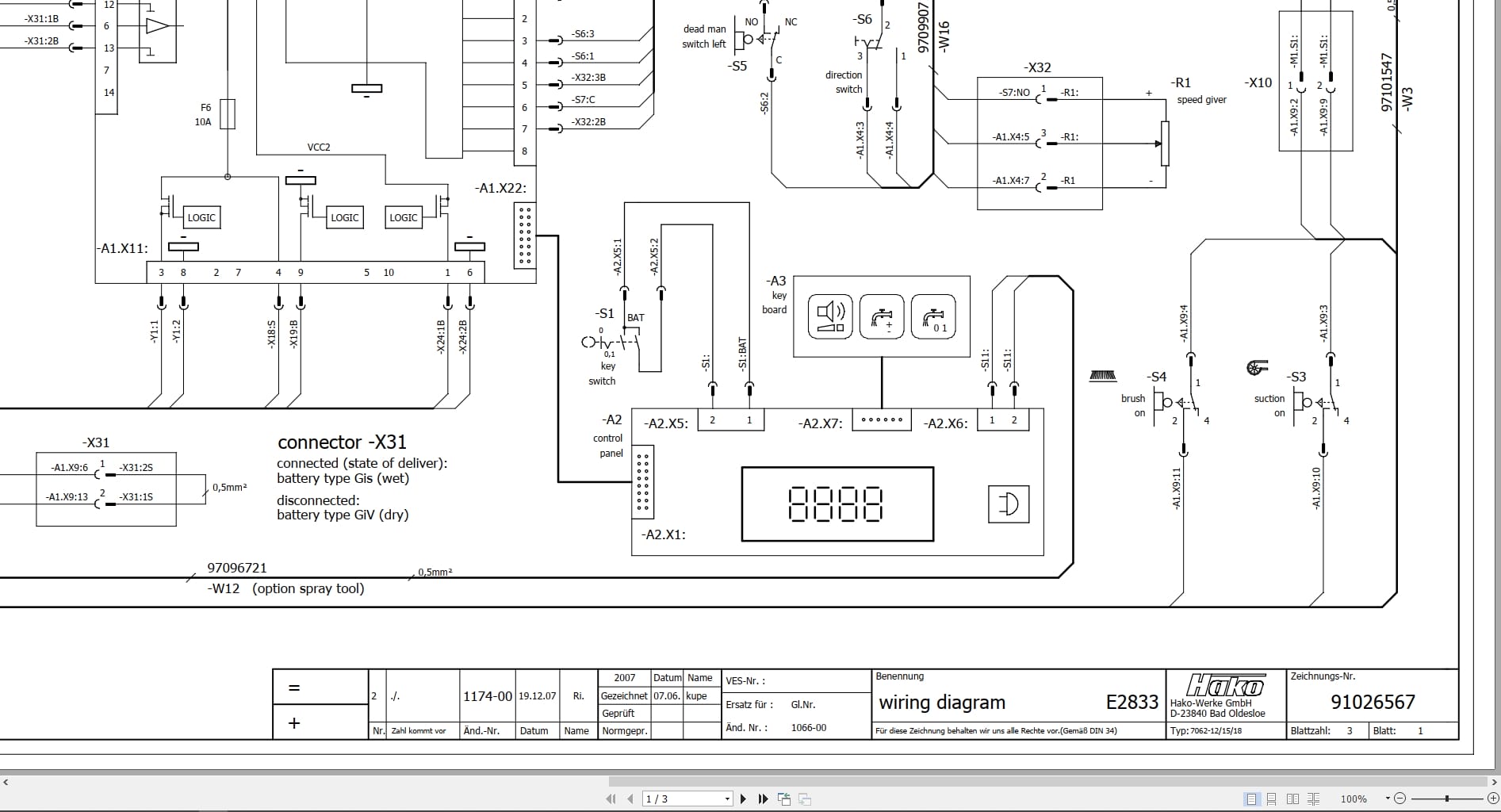 Minuteman Walk Behind Scrubber E33XL Parts Manual And Electrical Wiring Diagram (4)