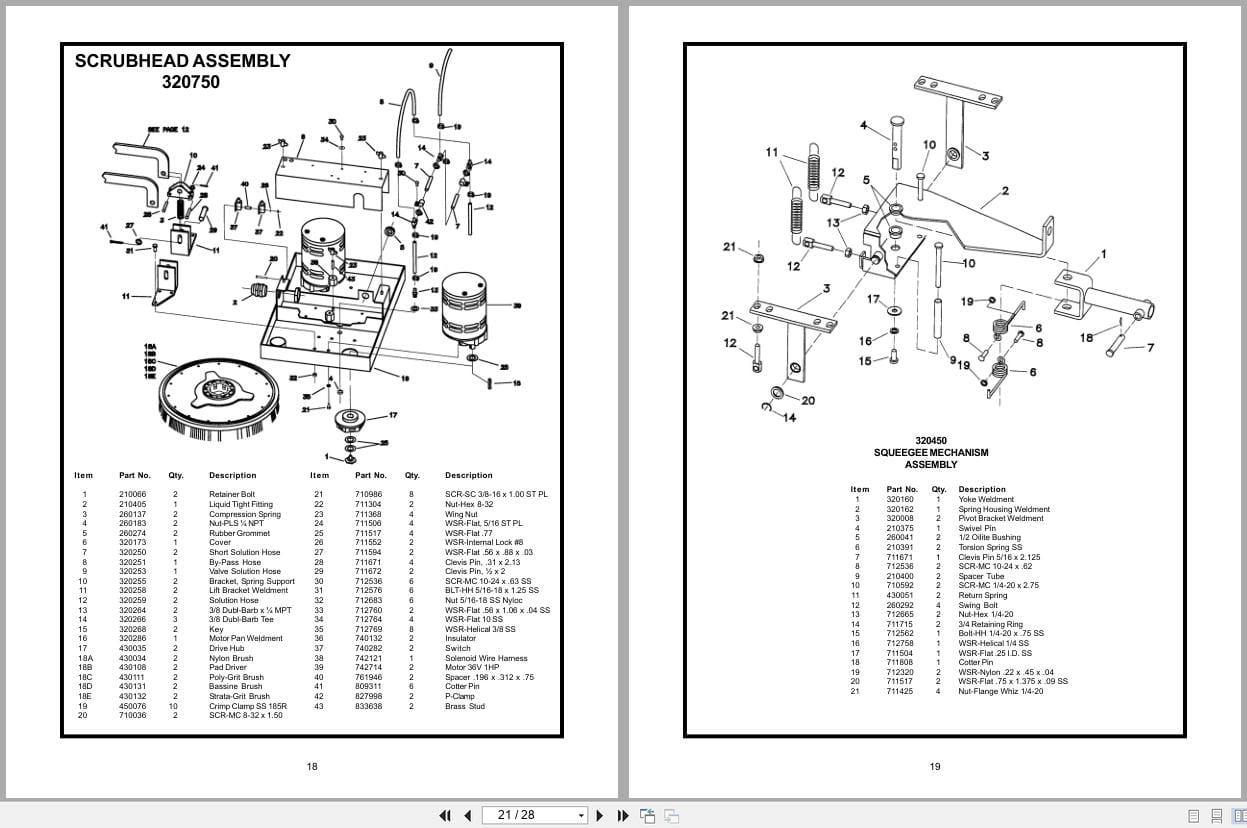 Minuteman Walk Behind Scrubber MC32036 320 Operation Service Parts (3)