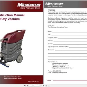 Minuteman Wet Dry Vacuum Tsunami T16WD T16W T16D Operation Service Parts 988792 2023 (1)