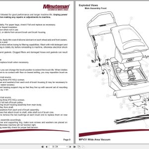 Minuteman Wide Area Vacuum MPV31 C27120-00 C27230-00 Parts And Instruction Manual Minuteman Wide Area Vacuum Mpv31 C27120 00 C27230 00 Parts And Instruction Manual (2)