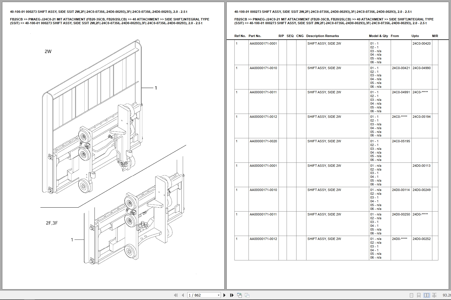 Mitsubishi Electric Forklift Truck FB25CB Parts Manual (1)