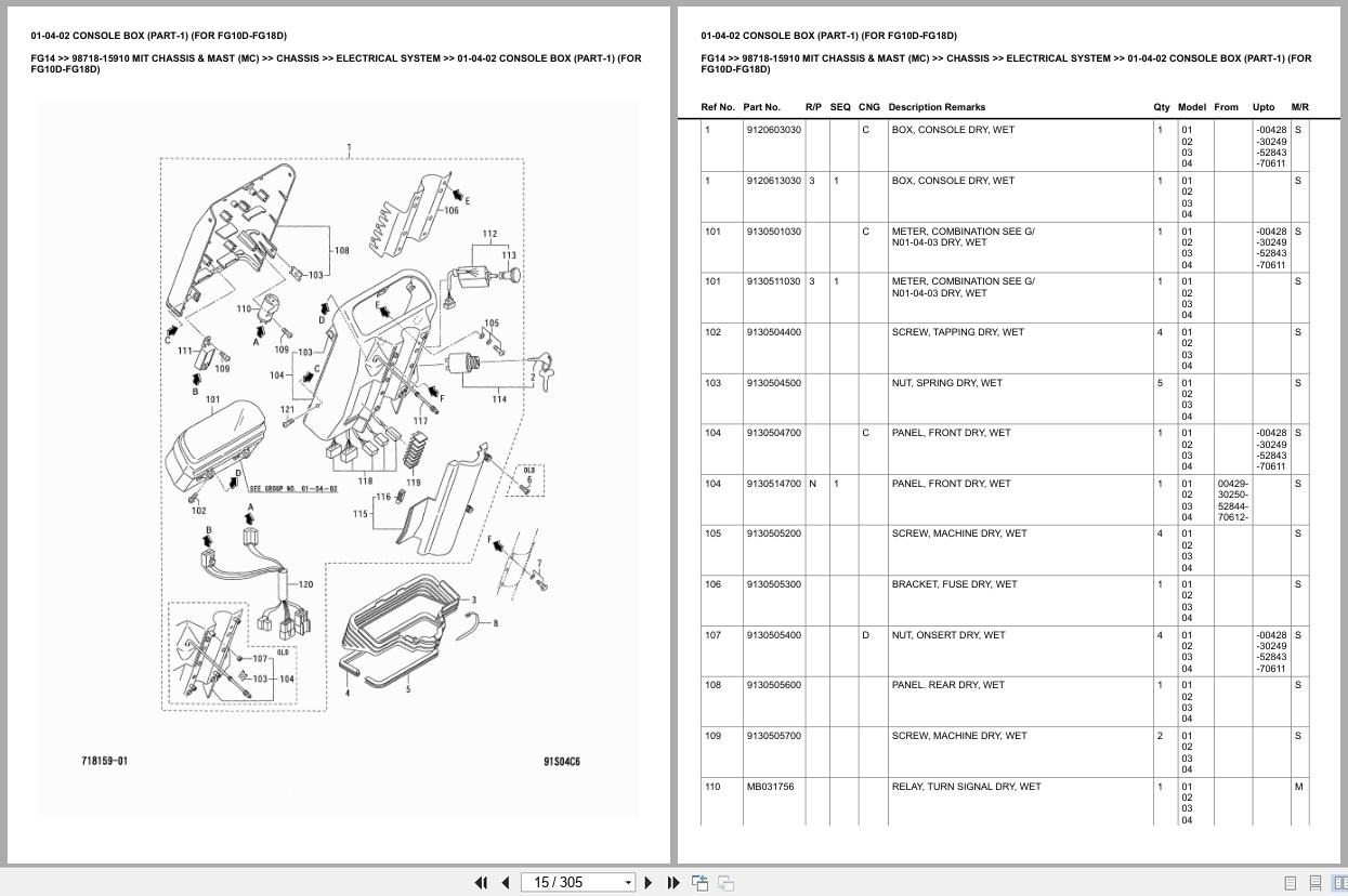 Mitsubishi Forklift FG14 Parts Manual (2)