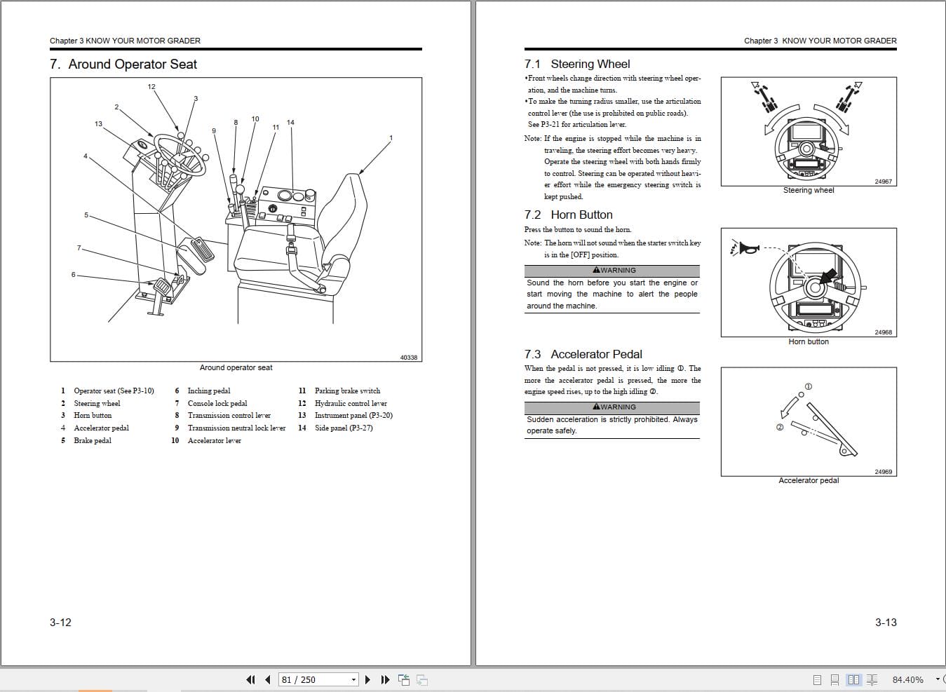 Mitsubishi Motor Grader MG330 BSII Operation Maintenance Manual 99770 00100 (2)