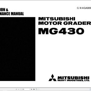 Mitsubishi Motor Grader MG430 Operation Maintenance Manual 99170 40170 (1)