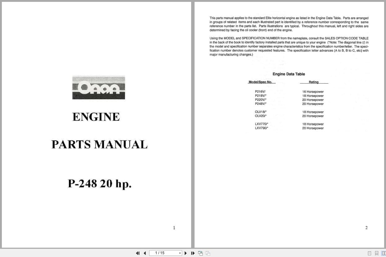 Onan Engine 20HP P 248 Parts Manual (1)