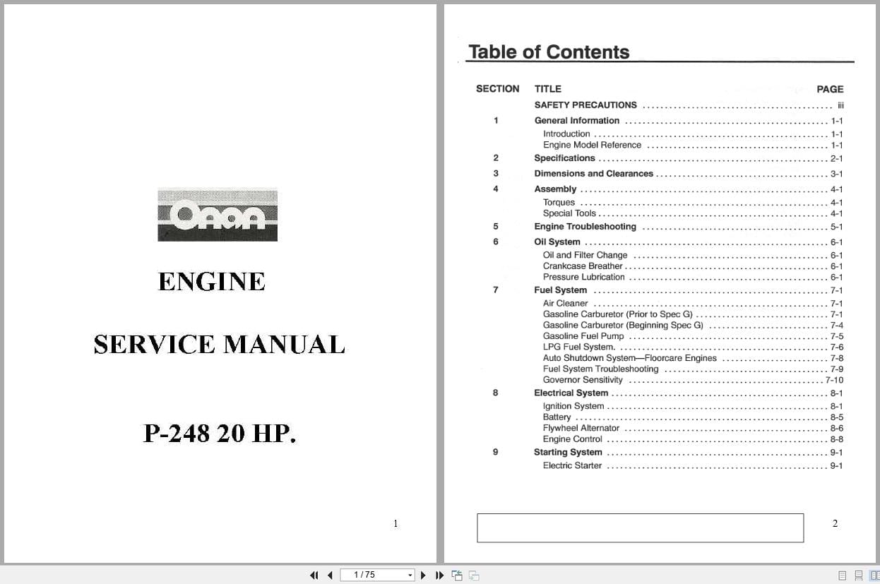 Onan Engine 20HP P 248 Service Manual (1)