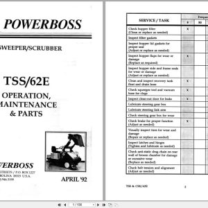 PowerBoss Badger Sweeper TSS 62E Operation Maintenance Parts (1)