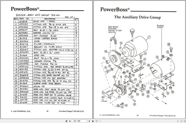 PowerBoss Badger Sweeper TSS-62E Operation Maintenance Parts Powerboss Badger Sweeper Tss 62E Operation Maintenance Parts (2)