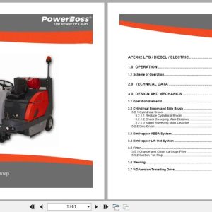 PowerBoss Compact Rider Sweeper Apex 62 LPG Diesel Electric Service Manual (1)