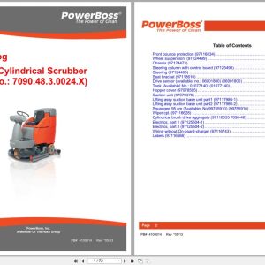 PowerBoss Cylindrical Scrubber Admiral 28 Parts Catalog 4100014 2013 (1)