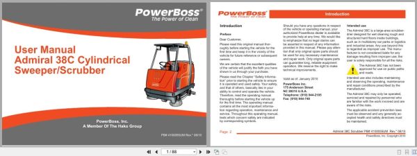 Powerboss Cylindrical Sweeper Admiral 38C User Manual 4100055Um 2010 (1)