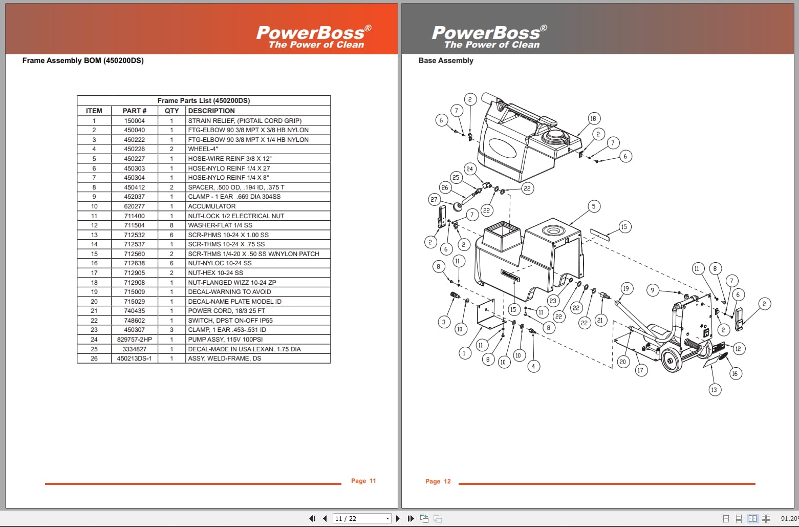 PowerBoss Disinfectant Sprayer PB46200 00DS Operation Service Parts 988773PB 2020 (2)