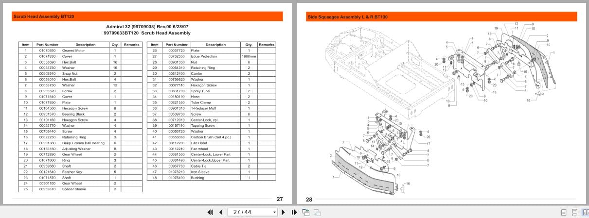 PowerBoss Disk Scrubber Admiral 32 Parts Manual 4100016 2007 (2)
