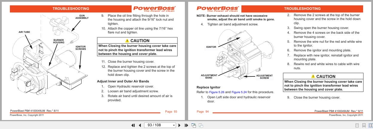 PowerBoss High Pressure Washer PowerBlast 3339910 Operator And Maintenance Manual 4100049UM 2011 (2)
