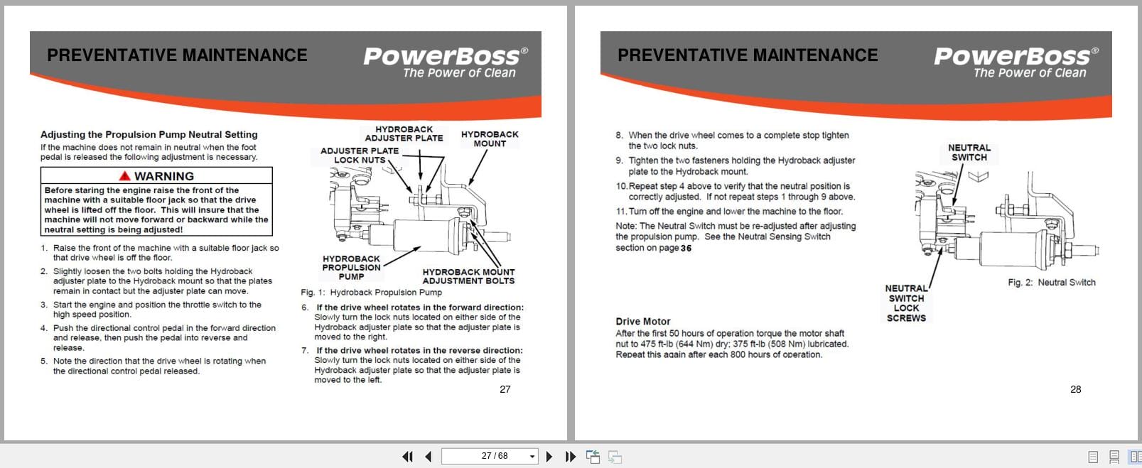 PowerBoss Nautilus Sweeper PB450DSL PB450GAS PB450LPG Service Manual 2014 (2)