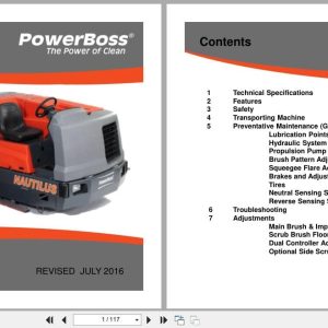 PowerBoss Nautilus Sweeper PB450DSL PB450GAS PB450LPG Service Manual 2016 (1)