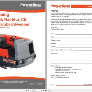 PowerBoss Nautilus Sweeper PB45DSL To PB45LPCE Parts Catalog 988749 2017 (1)