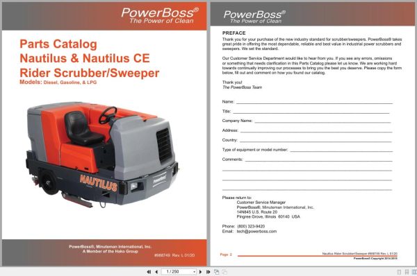 PowerBoss Nautilus Sweeper PB45DSL To PB45LPCE Parts Catalog 988749 2020 (1) Powerboss Nautilus Sweeper Pb45Dsl To Pb45Lpce Parts Catalog 988749 2020 (1)