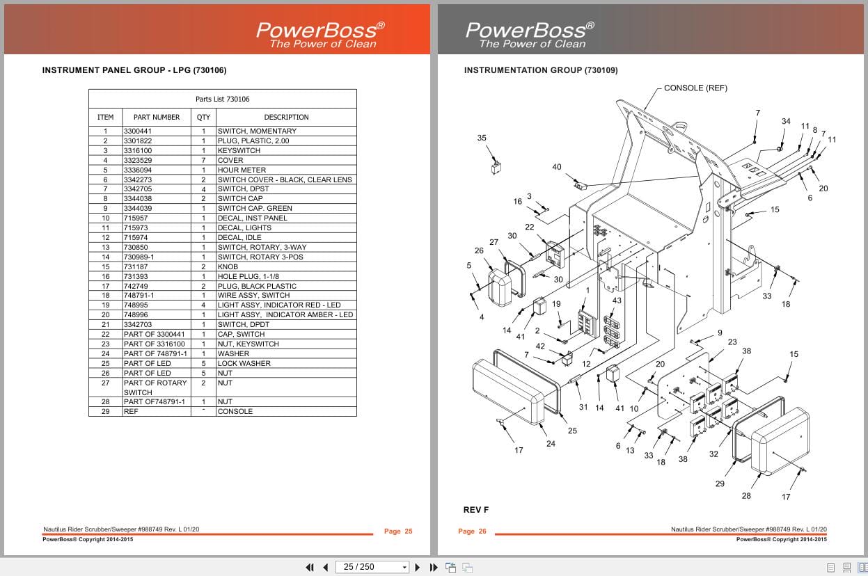 PowerBoss Nautilus Sweeper PB45DSL To PB45LPCE Parts Catalog 988749 2020 (4)