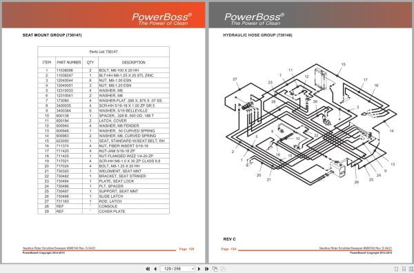 Powerboss Nautilus Sweeper Pb45Dsl To Pb45Lpce Parts Catalog 988749 2021 (2)