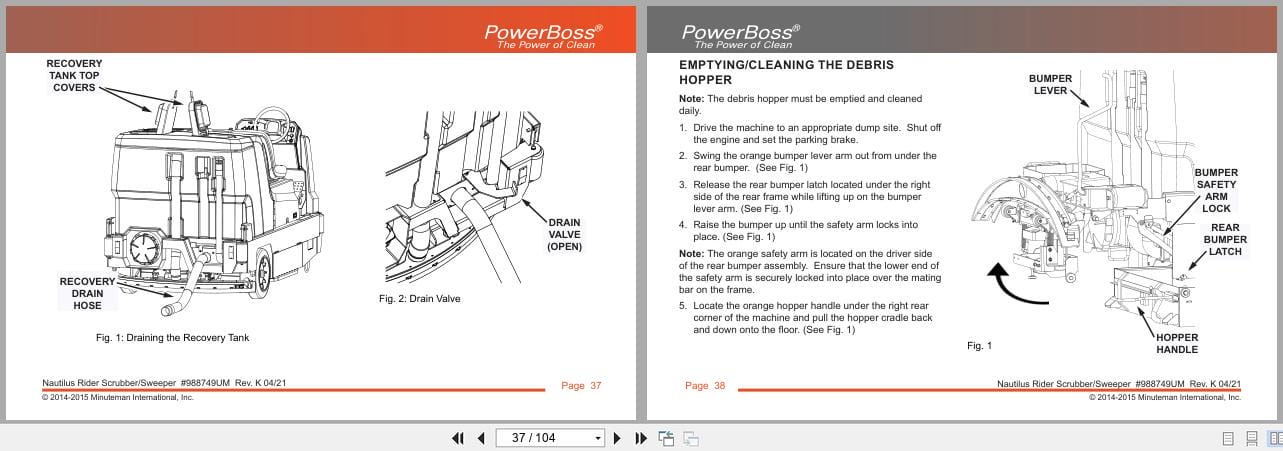 PowerBoss Nautilus Sweeper PB45DSL To PB45LPCE User Manual 988749UM 04.2021 (2)