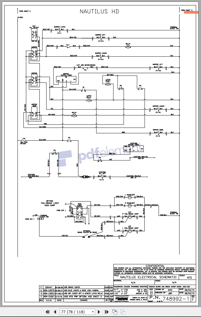 PowerBoss Nautilus Sweeper PB45DSL To PB45LPG Service Booklet Wiring Diagram (3)
