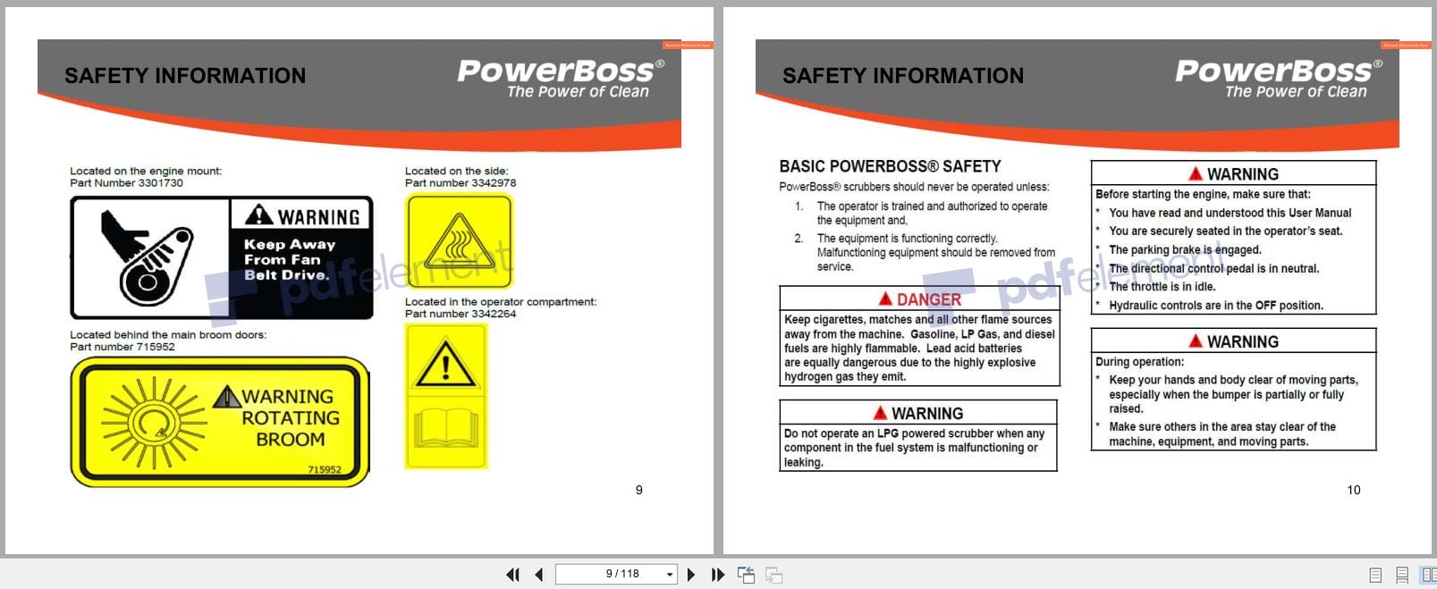 PowerBoss Nautilus Sweeper PB45DSL To PB45LPG Service Manual 04.2019 (2)