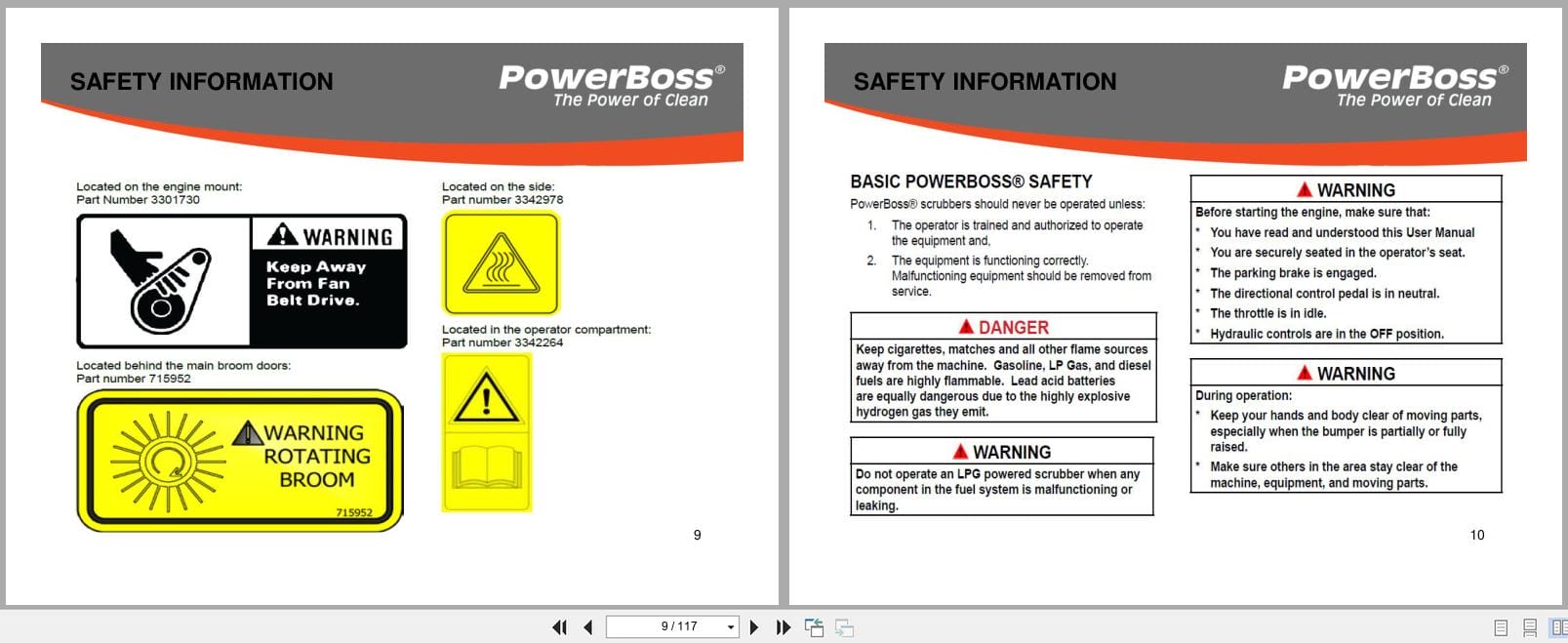 PowerBoss Nautilus Sweeper PB45DSL To PB45LPG Service Manual 2016 (2)