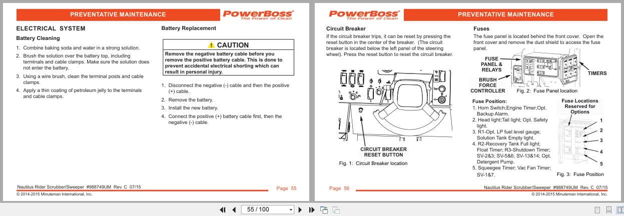 PowerBoss Nautilus Sweeper PB45DSL To PB45LPGCE User Manual 988749UM 2015 (2)