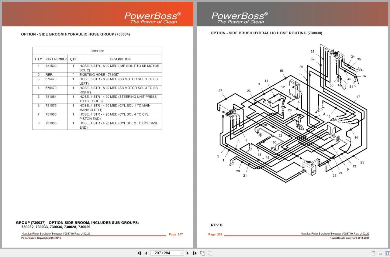 PowerBoss Nautilus Sweeper PB45DSL To PB45LPUK Parts Catalog 988749 2022 (2)