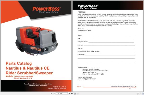 PowerBoss Nautilus Sweeper PB45DSL To PB45LPUK Parts Catalog 988749 2023 (1) Powerboss Nautilus Sweeper Pb45Dsl To Pb45Lpuk Parts Catalog 988749 2023 (1)